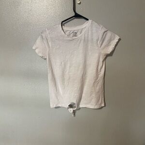 🥳3 for 10$🥳White Short Sleeve Tie-Front Top